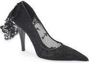 McQueen Drape Lace Pointed Toe Pump