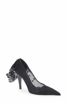McQueen Drape Lace Pointed Toe Pump