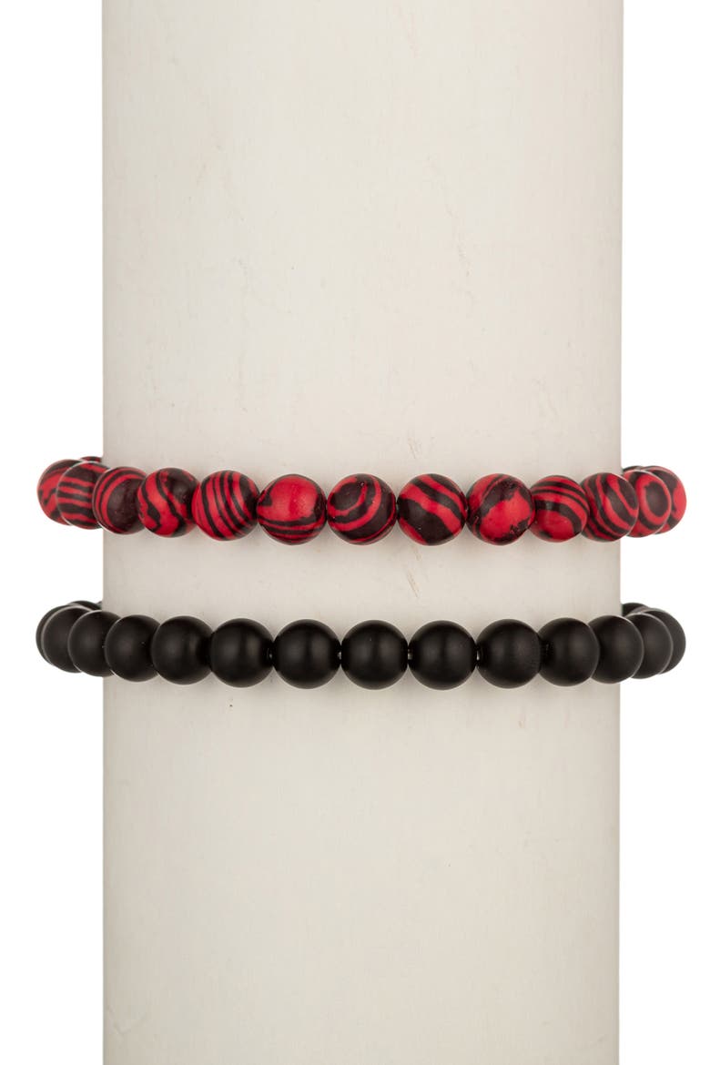 Men's Mateo Beaded Bracelets, Alternate, color, BLACK