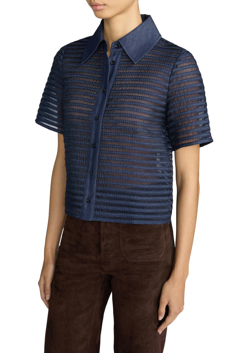 The Denim Lattice Shirt, Alternate, color, SKYLIGHT