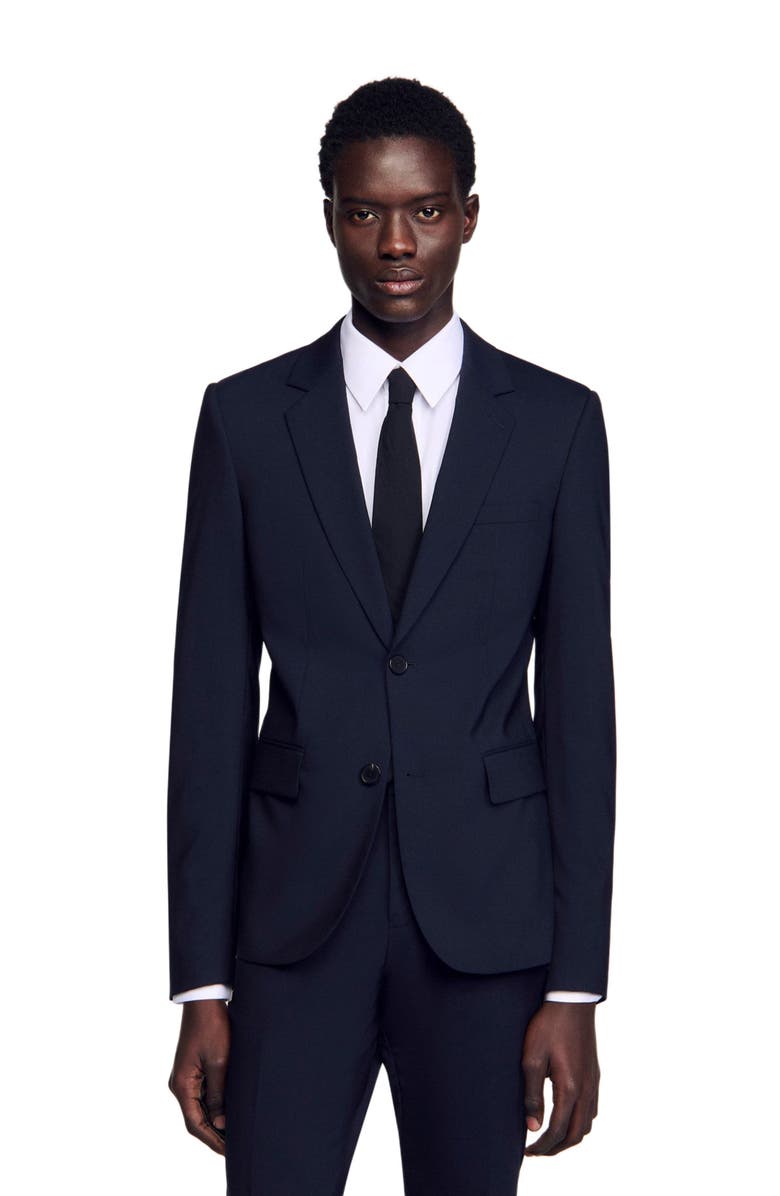 SANDRO Classic wool suit jacket, Main, color,