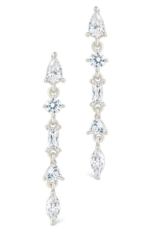 Sterling Forever Jacinda Cubic Zirconia Drop Earrings In Metallic
