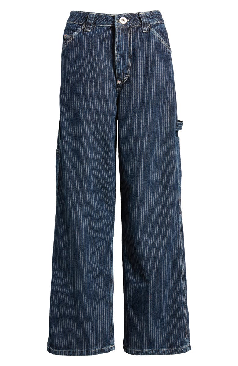 BDG Urban Outfitters Jaya Railroad Stripe Baggy Low Rise Wide Leg Carpenter Jeans, Alternate, color,