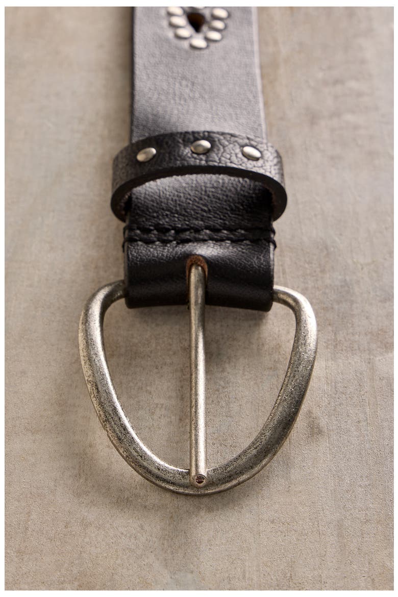 Preston Stud Leather Belt, Alternate, color, BLACK