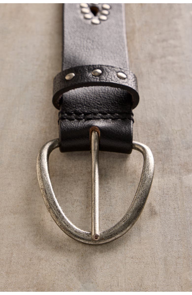 Free People Preston Stud Leather Belt, Alternate, color, Black