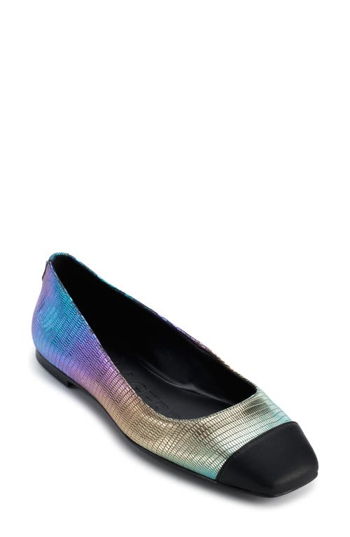 Karl Lagerfeld Paris Zayna Cap Toe Ballet Flat In Rainbow Multi/black