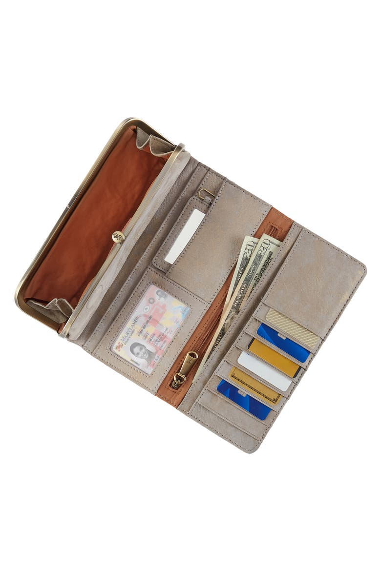 Rachel Continental Leather Frame Wallet, Alternate, color, GOLDEN GRANITE