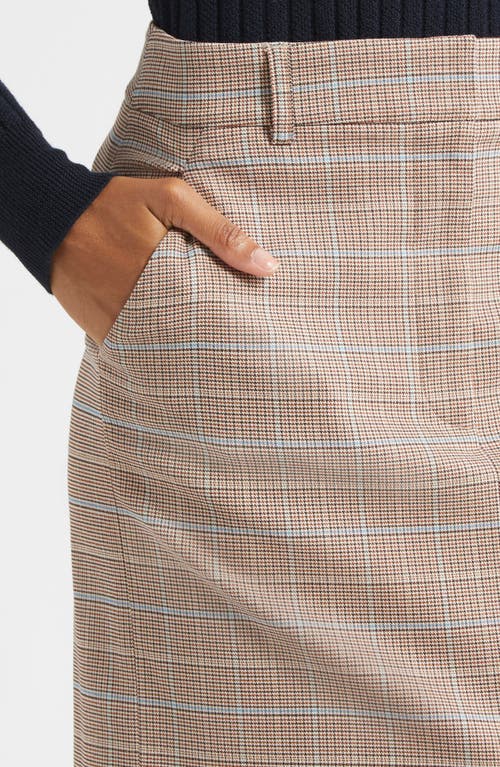 Veronica Beard Check-pattern Split Midi Skirt In Gray
