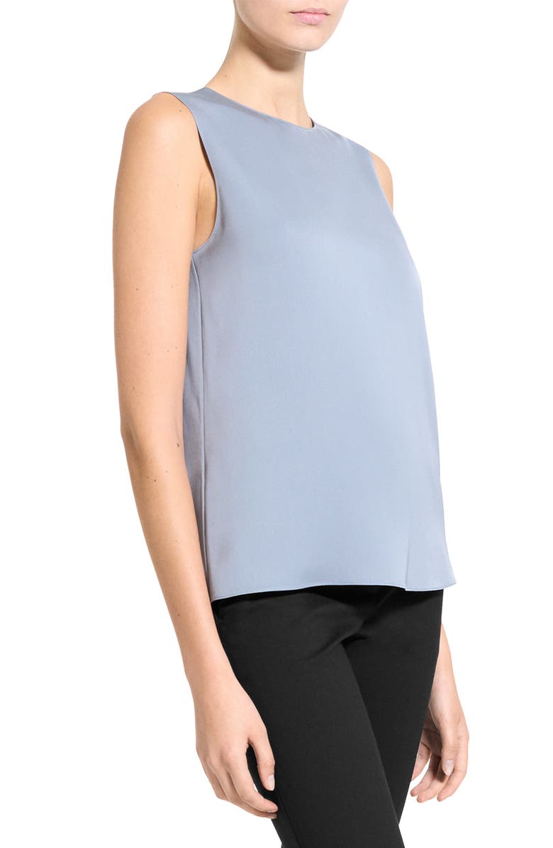 Theory Sleeveless Silk Blouse, Alternate, color, Harbor Blue - 2Jg
