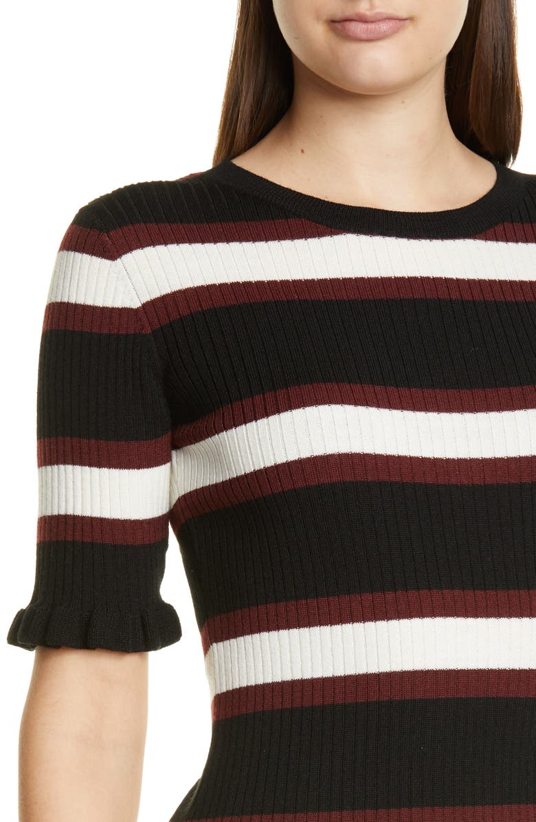 FRAME '70s Ruffle Cuff Wool Blend Sweater, Alternate, color,