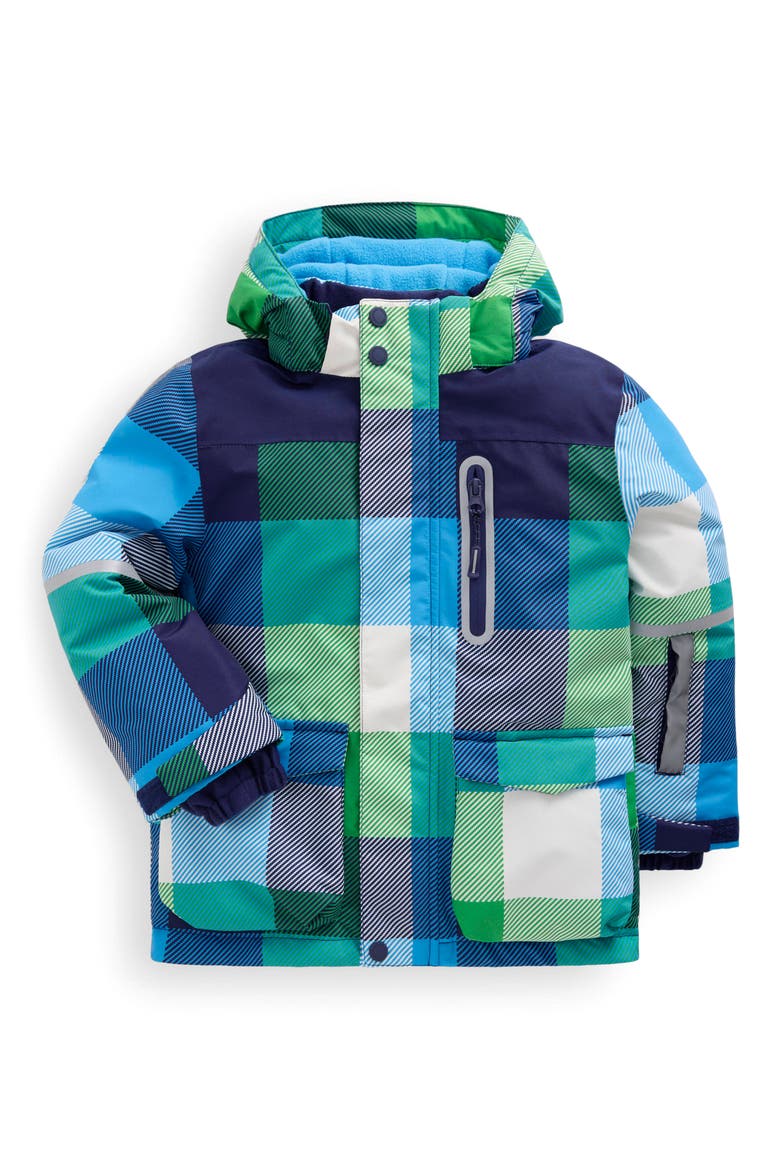 Kids' Plaid Hooded Jacket, Main, color, GREEN CHECK