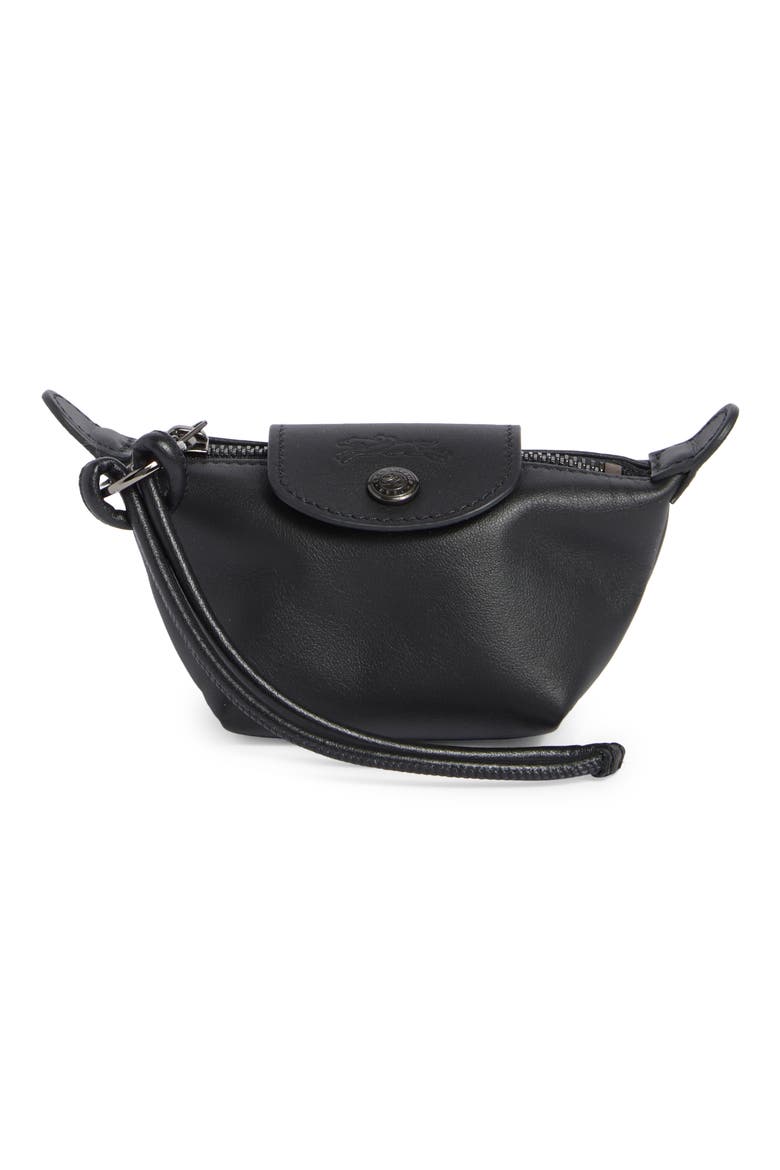 Le Pliage Xtra Leather Coin Purse, Main, color, BLACK