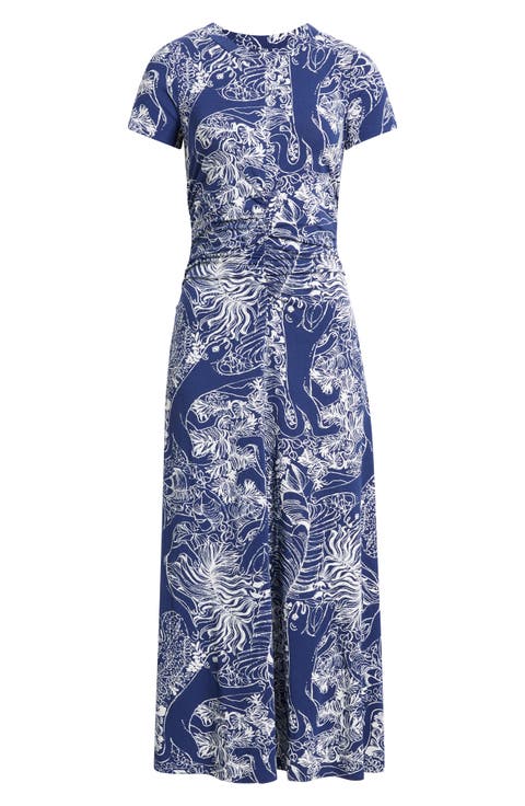 Alma Print Knit Midi Dress