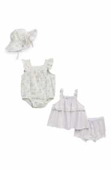 Nicole Miller Kids' 4-Piece Bodysuit, Top, Bloomers & Hat Set