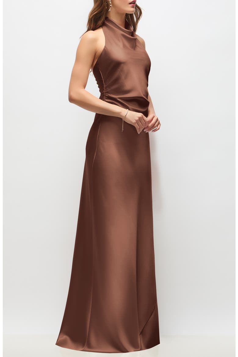 charmeuse halter bridesmaid dress Charmeuse Criss-Cross Halter Bridesmaid Dress  Bridal and Formal