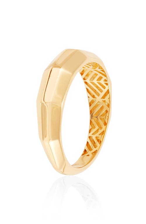 Frankie & Zoe Faceted Band Ring In Gold