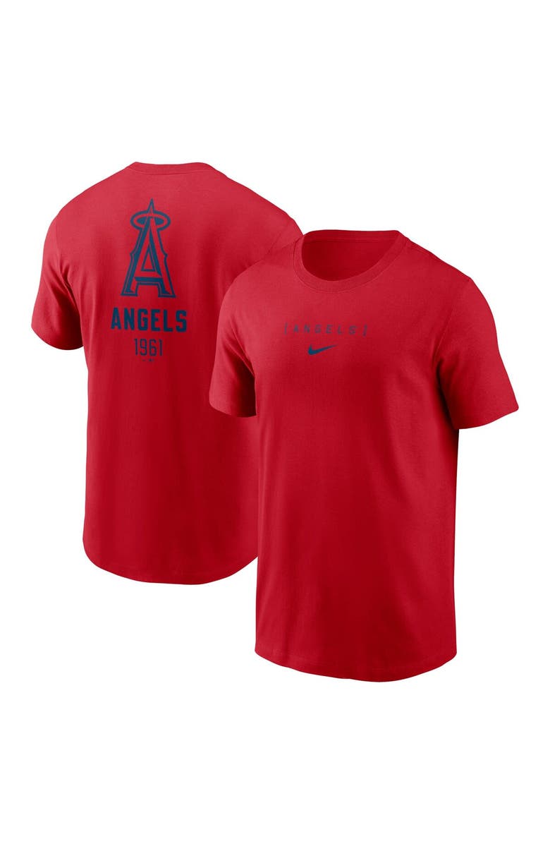 Nike Men's Nike Red Los Angeles Angels Large Logo Back Stack T-Shirt, Main, color, 