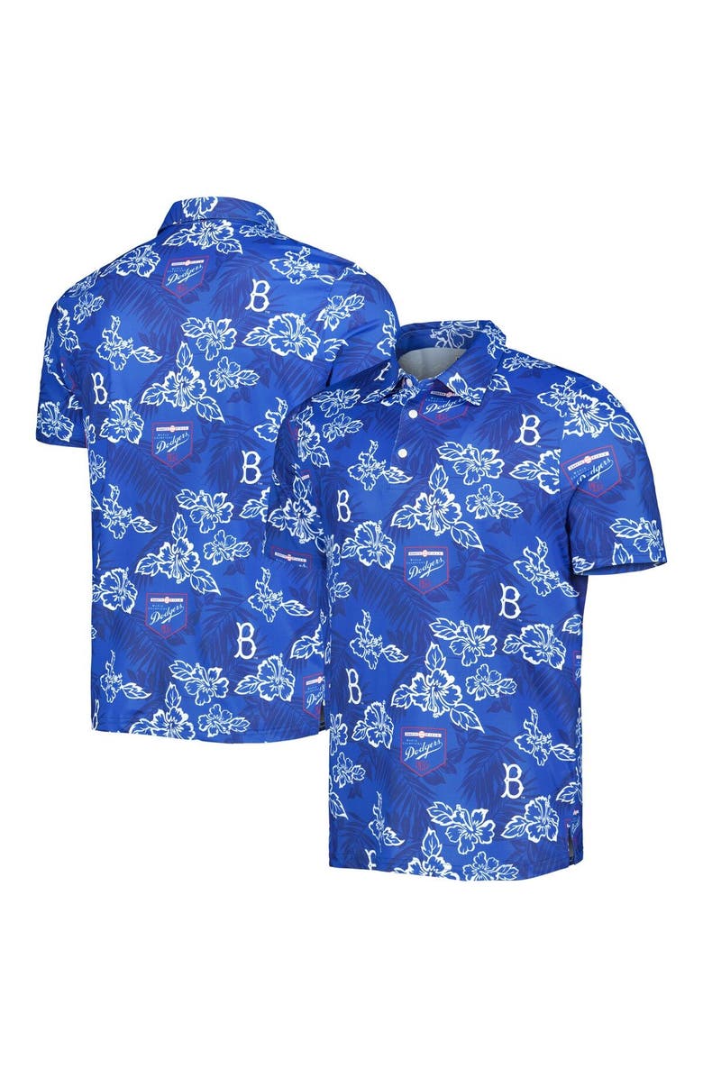 Reyn Spooner Men's Reyn Spooner Royal Brooklyn Dodgers Cooperstown Collection Puamana Print Polo, Main, color, Royal