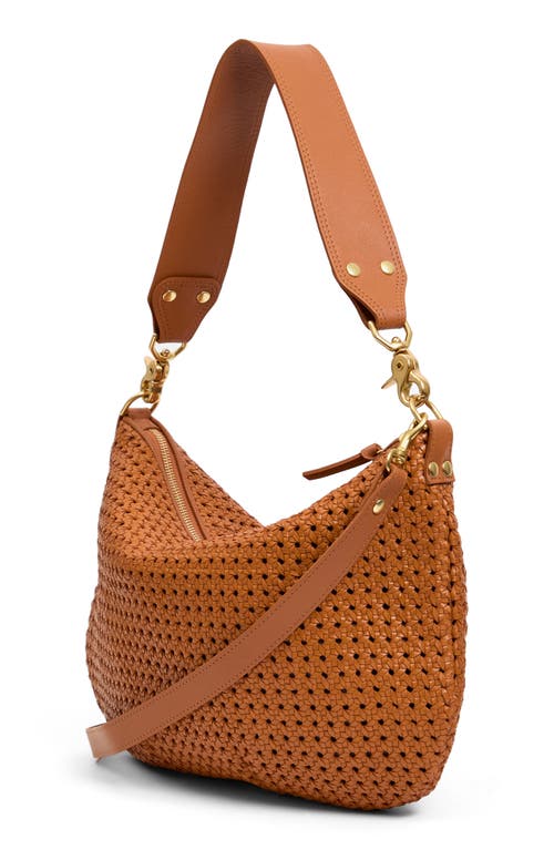 Clare V . Moyen Woven Leather Messenger Bag In Brown