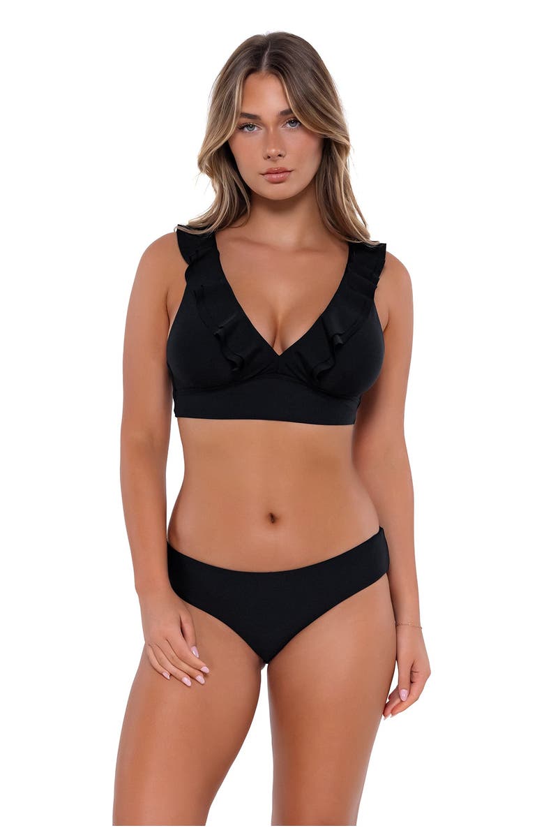 Sunsets Willa Wireless Bikini Swimsuit Top - F Cup, Main, color, Black