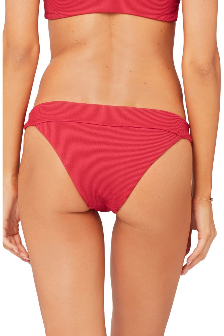 L Space Veronica Ribbed Bikini Bottoms, Alternate, color, STRAWBERRY