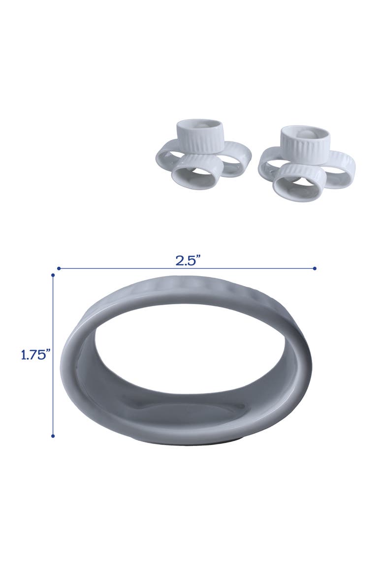 Colonnade Set of 8 Napkin Rings, Alternate, color, WHITE