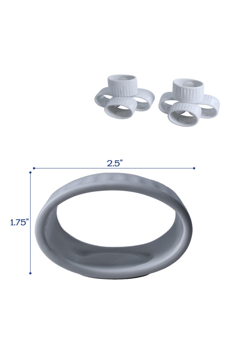 BIA Cordon Bleu Colonnade Set of 8 Napkin Rings, Alternate, color, White