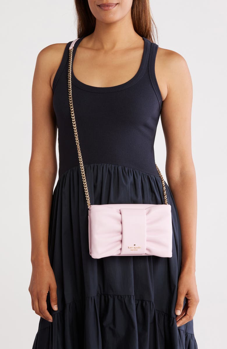 Kate Spade New York bow flap crossbody bag, Alternate, color, Pink Horizon