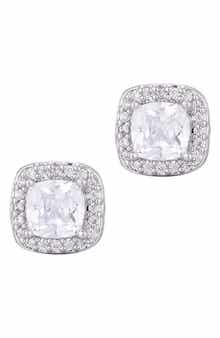 Adornia Cubic Zirconia Halo Cushion Stud Earrings