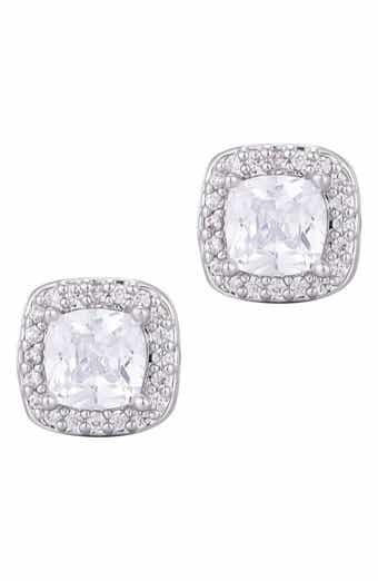 Adornia Cubic Zirconia Halo Cushion Stud Earrings