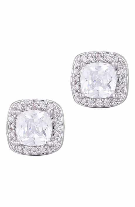 Adornia Cubic Zirconia Halo Cushion Stud Earrings