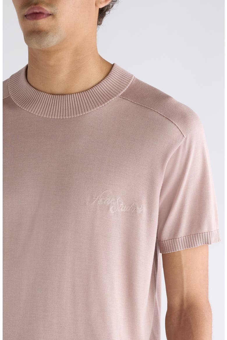Kyotini Silk Short Sleeve Knit Top, Alternate, color, LIGHT PINK