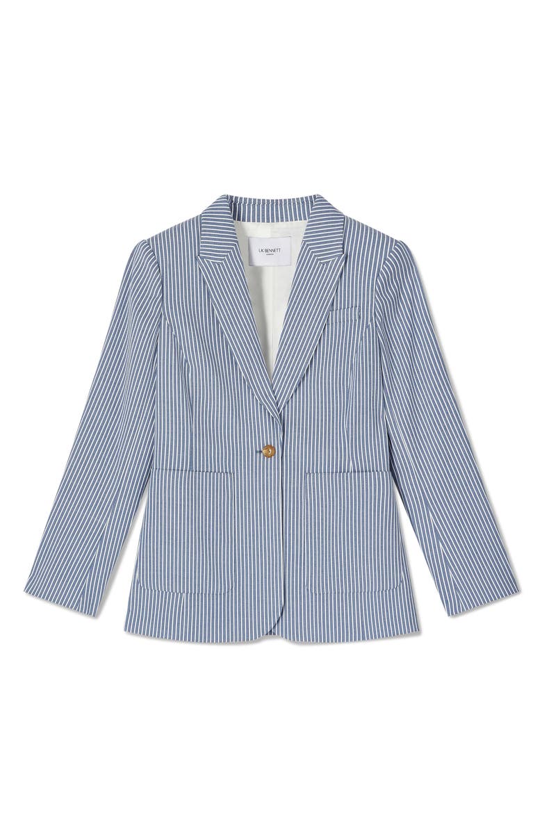 LK Bennett Gene Stripe Cotton Blend Blazer, Alternate, color,