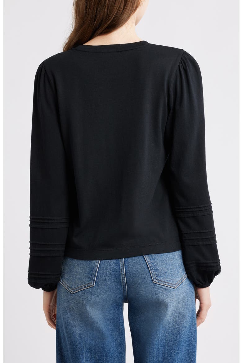 Cyrano Pintuck Jersey Top, Alternate, color, BLACK