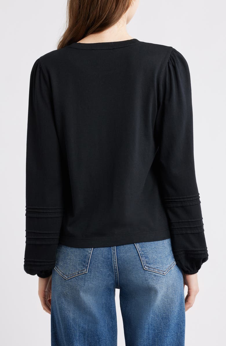 PAIGE Cyrano Pintuck Jersey Top, Alternate, color, Black