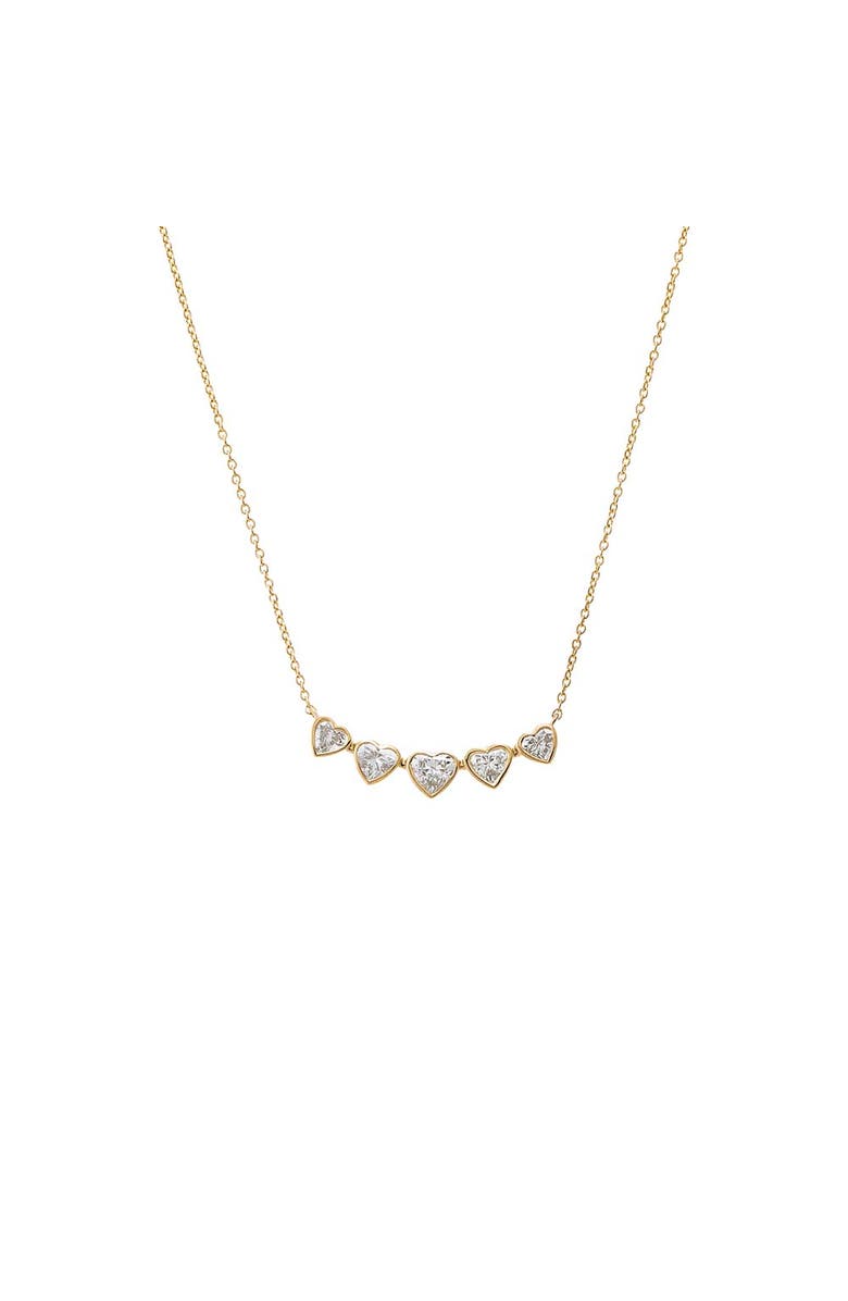 BY ADINA EDEN Lab Grown Diamond Heart Bezel Curved Bar Necklace 14K, Alternate, color, 