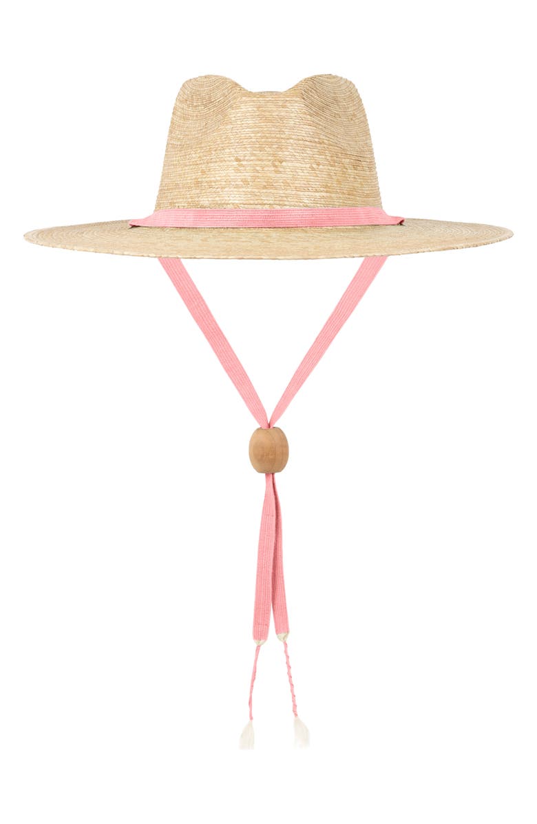 Sunshine Tienda Veronica Rancher Palm Straw Hat, Main, color, Natural Pink