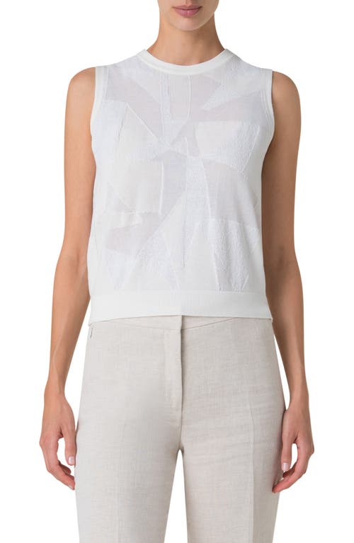 Akris Jacquard Sweater Tank In Ecru