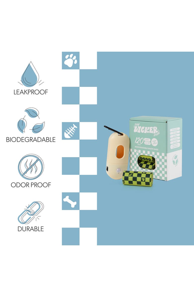 The Licker Store 13 in. x 9 in. Extra Thick Leak Proof Unscented Biodegradable Dog Poop Bags, Green, Alternate, color, Green, Almond