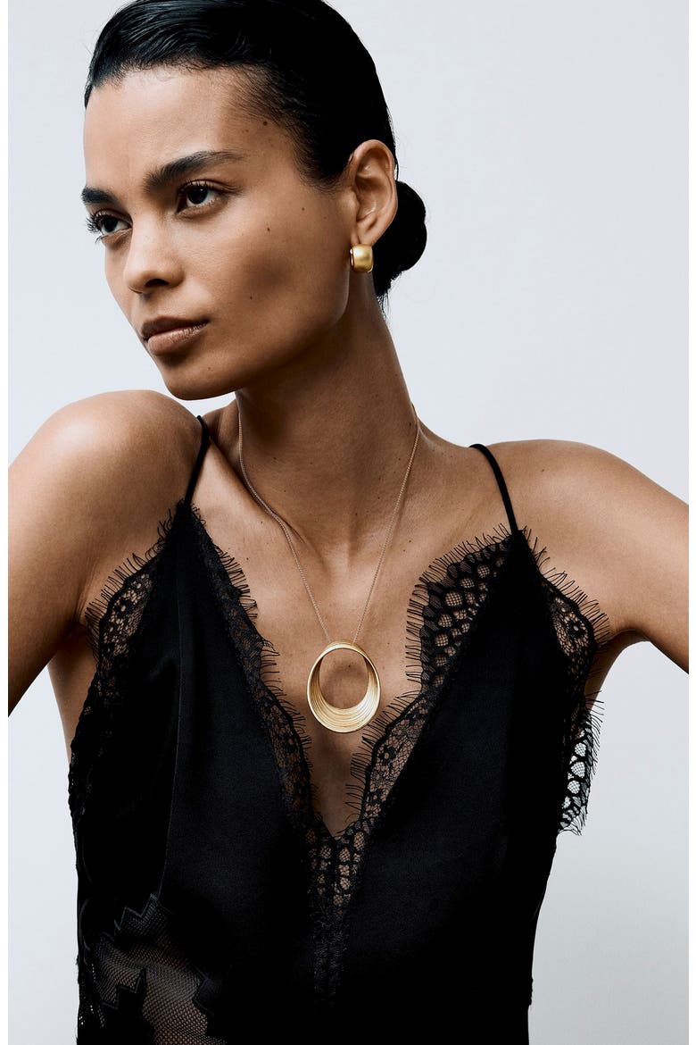 Bridget Brushed Twist Pendant Necklace, Alternate, color, GOLD TONE