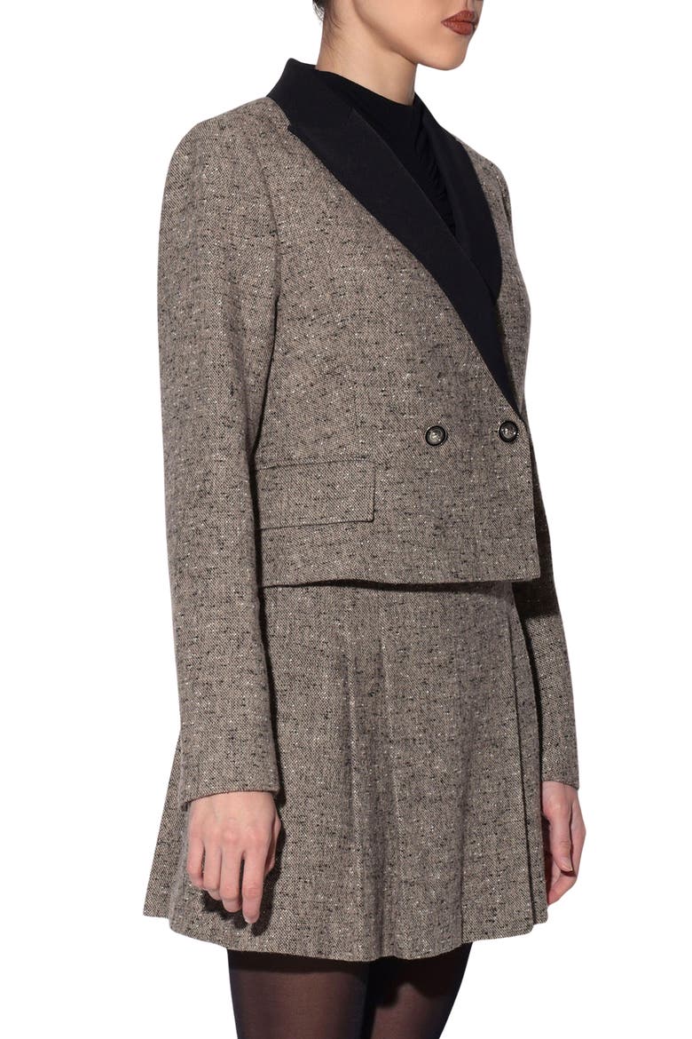 Odette Double Breasted Cropped Jacket, Alternate, color, NEUTRAL MULTI