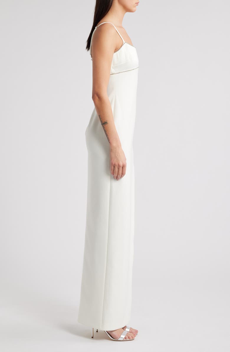 LIKELY Edna Rhinestone Detail Column Gown, Alternate, color, White