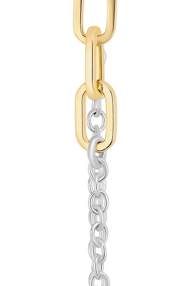 Modern Muse Two-Tone Link Chain Drop Earrings, Alternate, color, SILVER