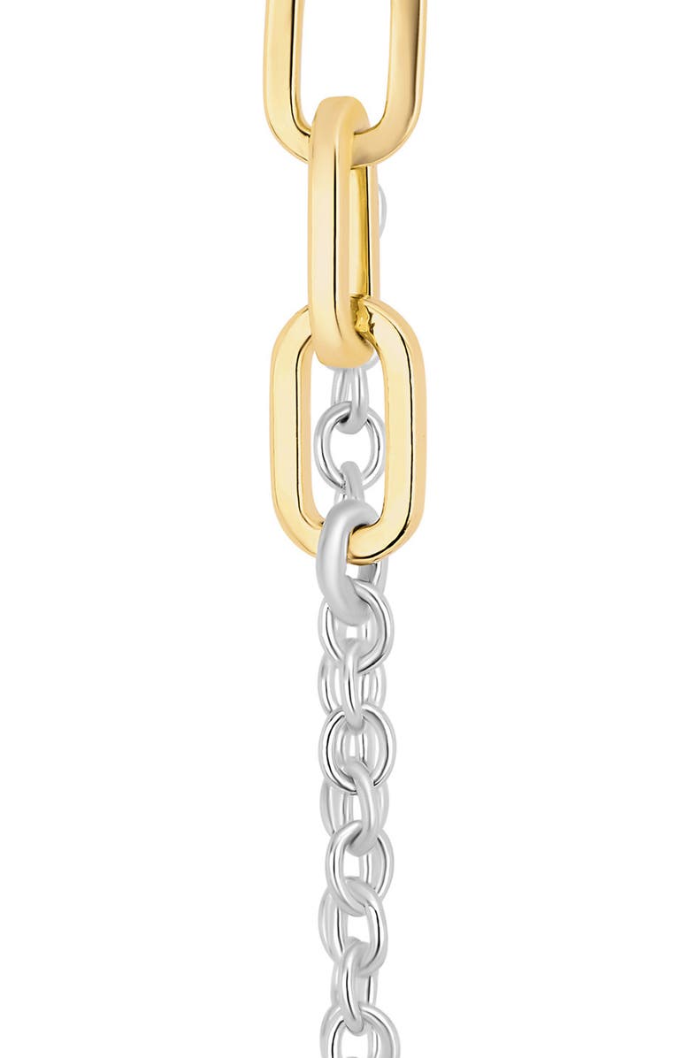 ATHRA LUXE The Muse Two-Tone Chain Link Front/Back Earrings, Alternate, color, 