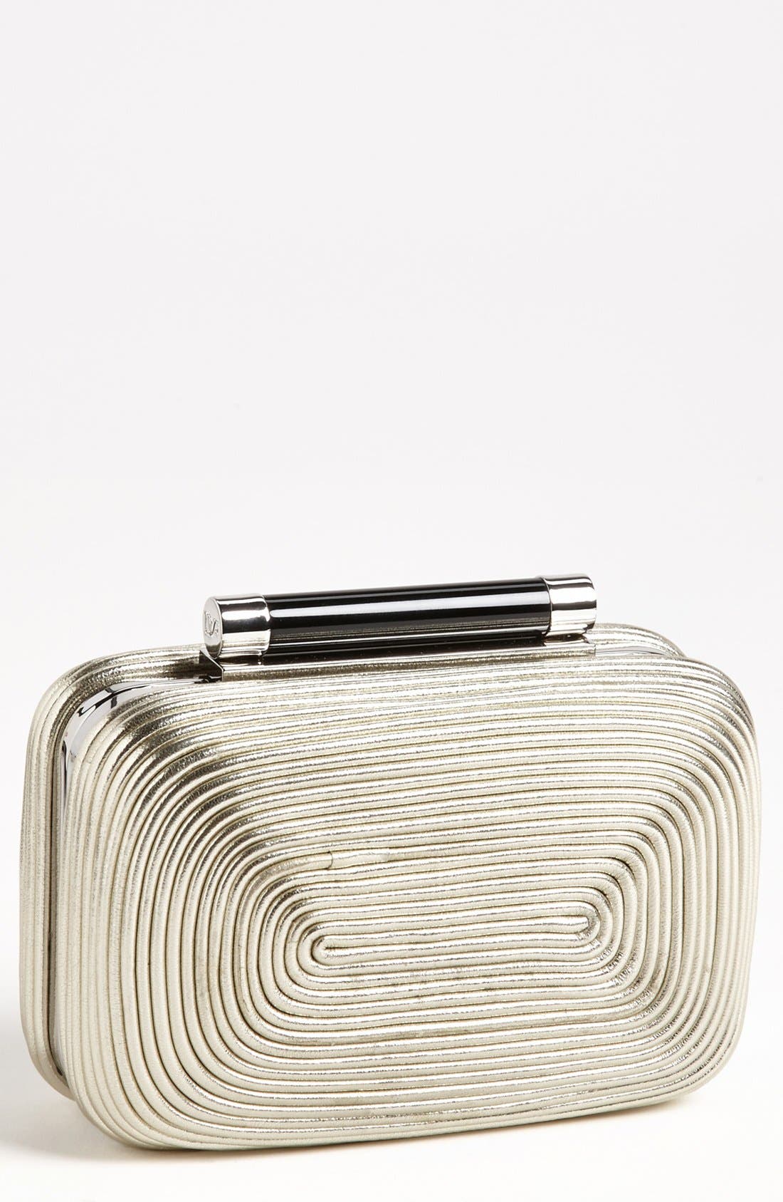'Tonda - Small' Passementerie Metallic Clutch, Main, color, LIGHT GOLD