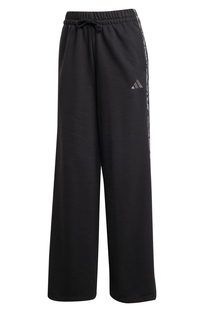 adidas 3-Stripes Open Hem Pants, Alternate, color, Black/ Multicolor