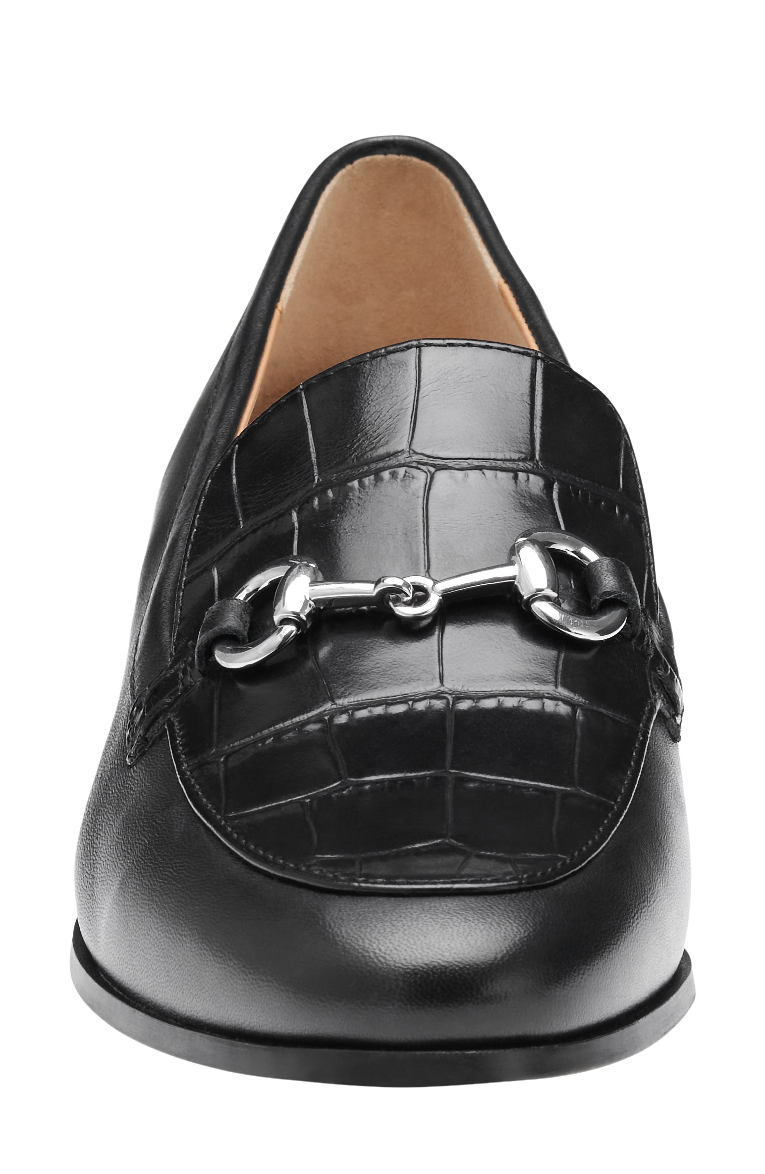 Ali Genuine Calf Hair Bit Loafer, Alternate, color, BLACK CROC