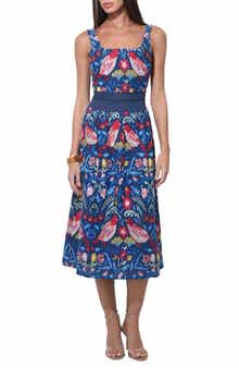 Kaili Embroidered Cotton Midi Dress