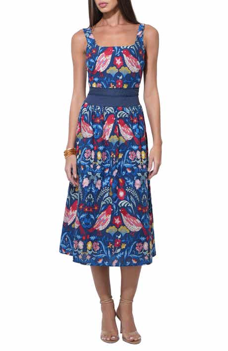 Kaili Embroidered Cotton Midi Dress