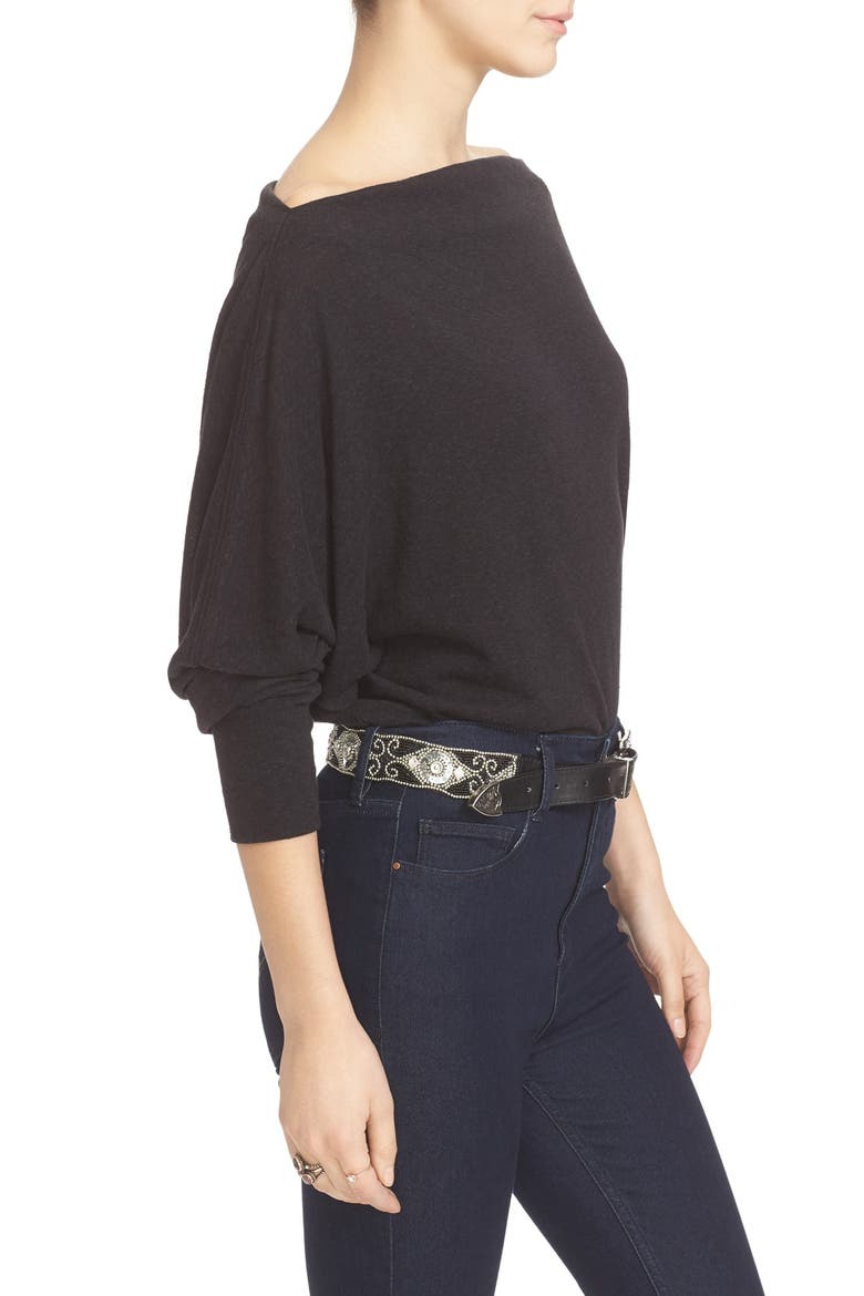 Valencia Off the Shoulder Pullover, Alternate, color, BLACK